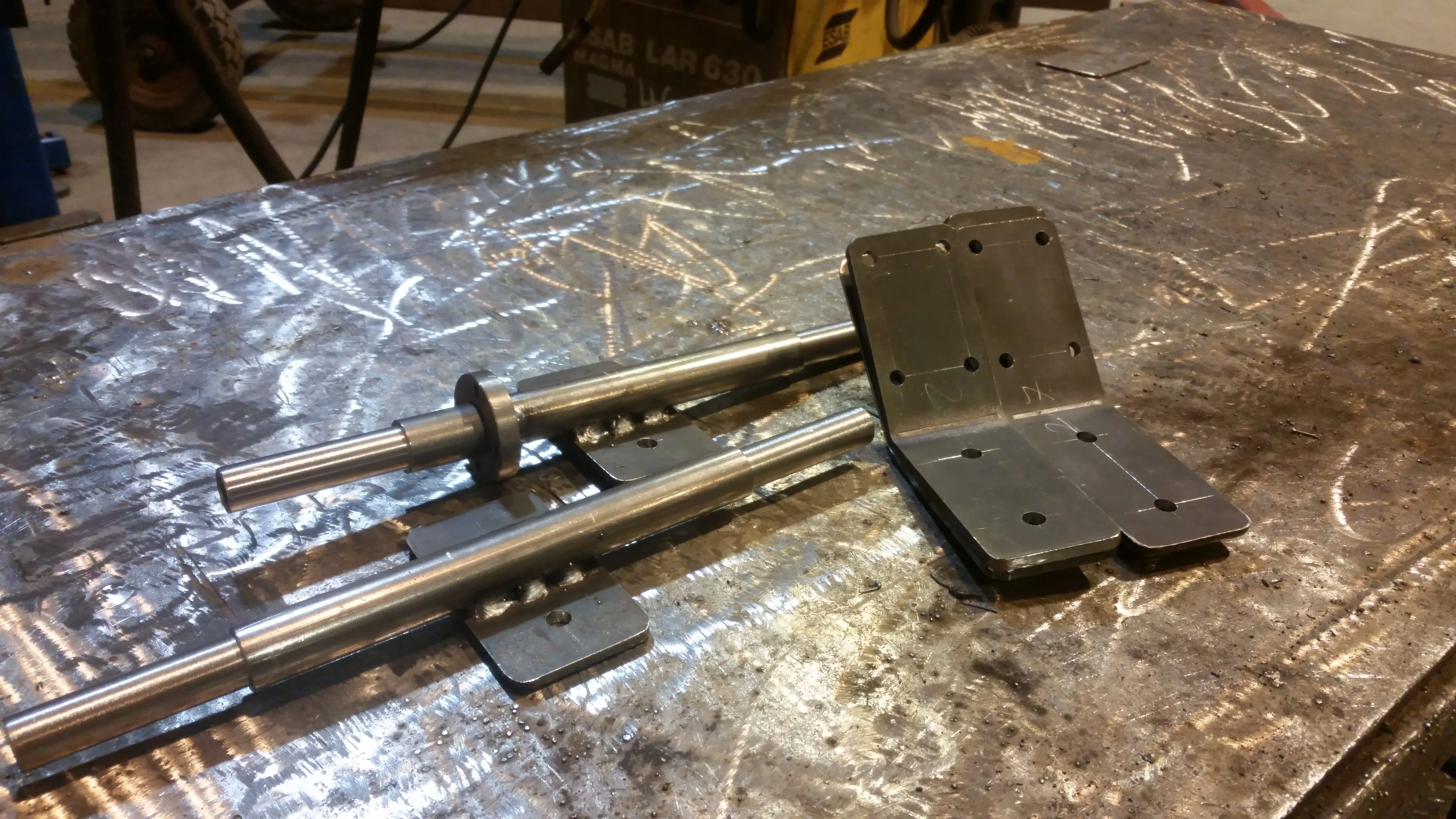 The trucks after welding