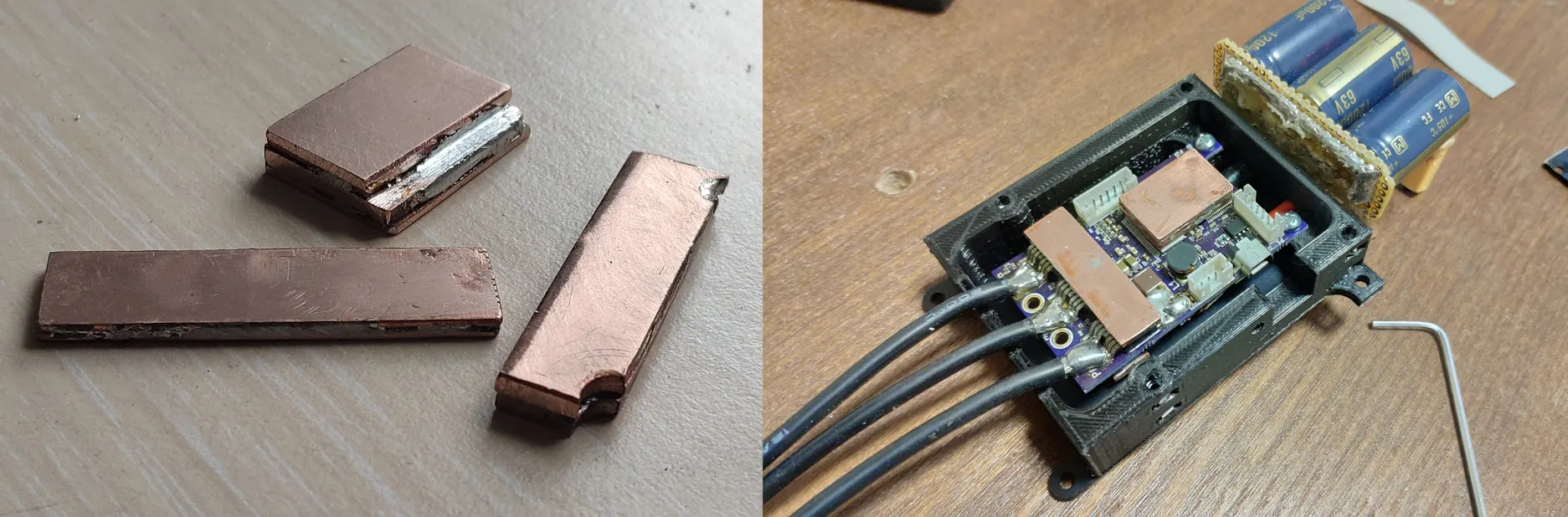 Copper bars and rebuilt ESC