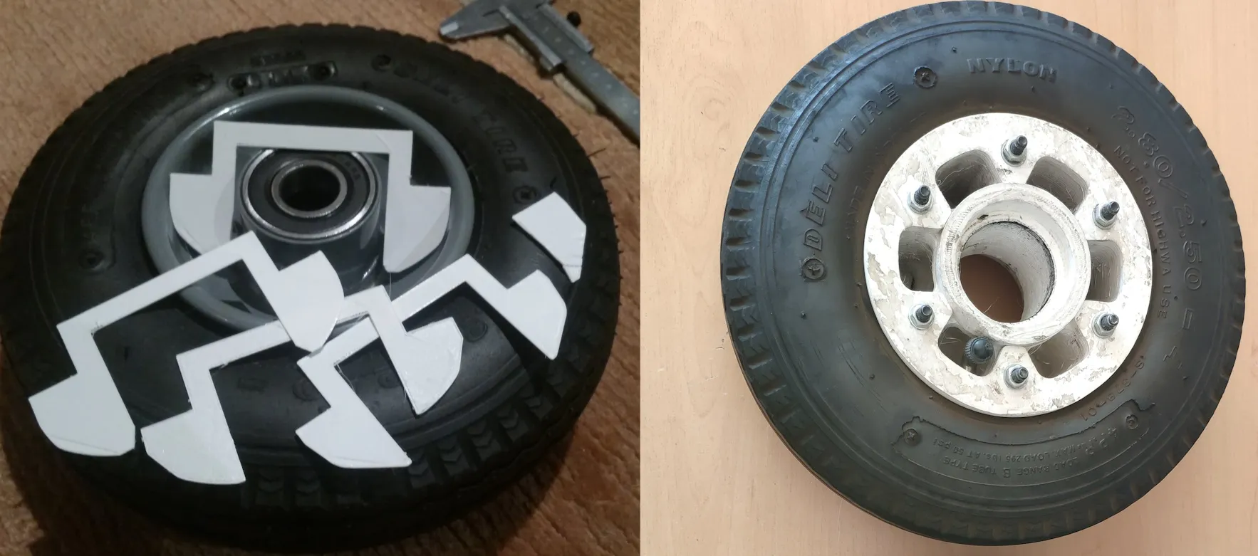 Original hub and the printed replacement